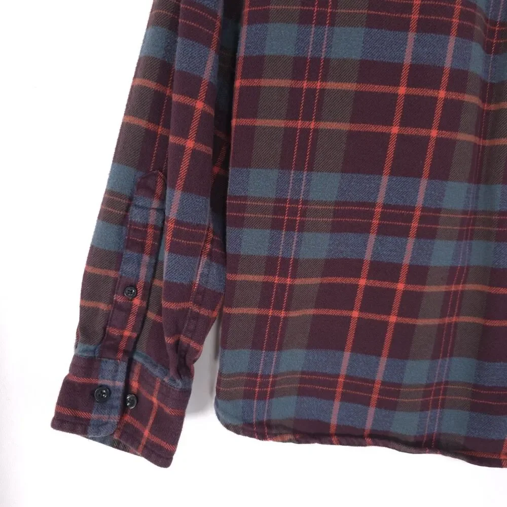 THE NORTH FACE Mens Shirt Plaid MEDIUM Flannel Lined Brown 100% Cotton